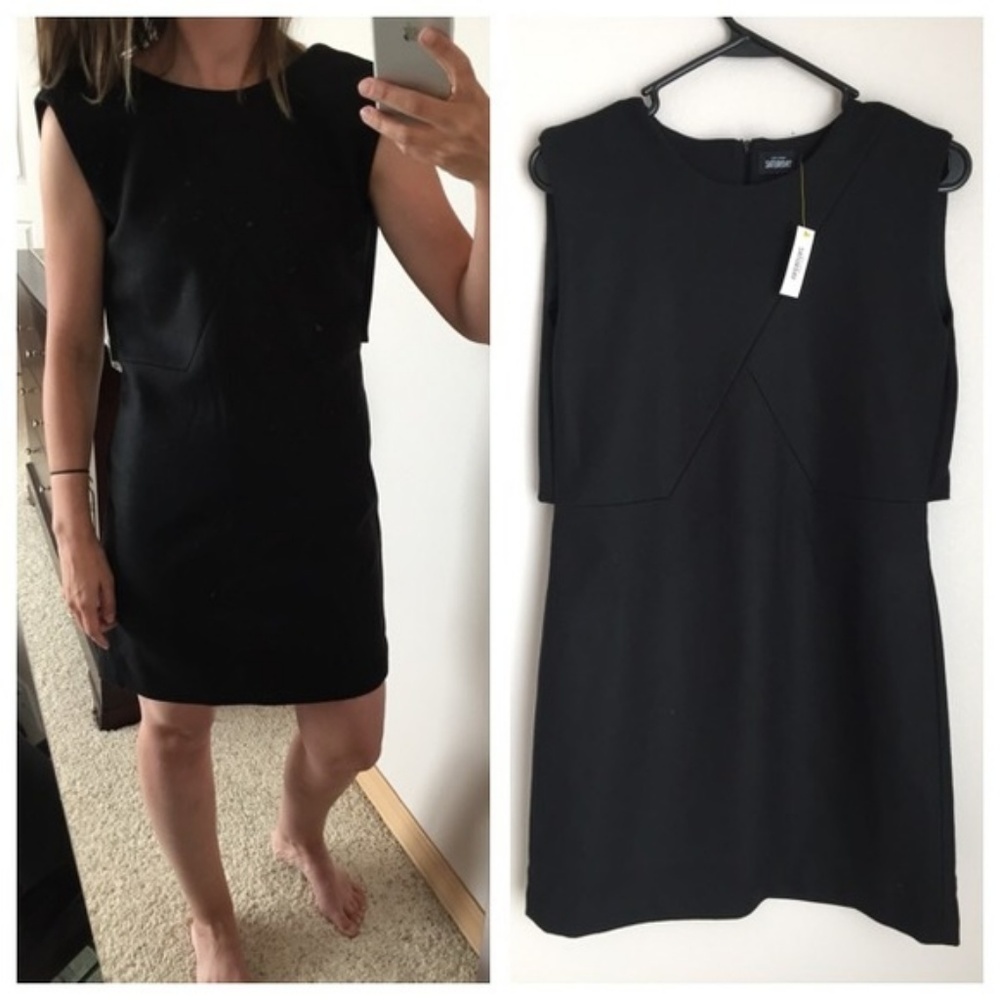 Kate Spade Saturday Black Wool Shift Dress NWT 6